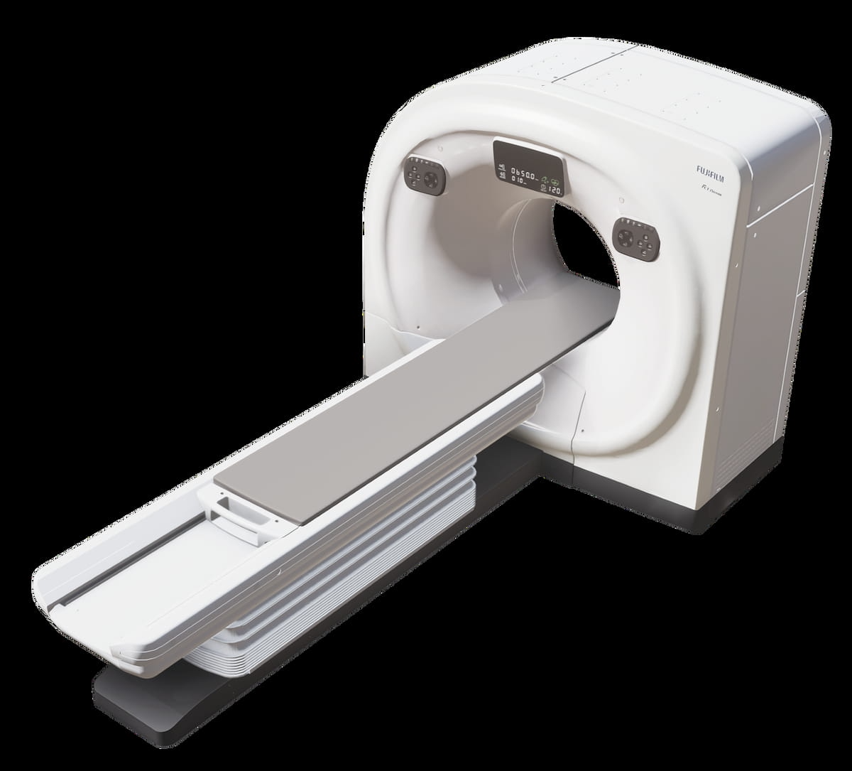 Through a combination of iterative progressive reconstruction and visual modeling (IPV), Fujifilm emphasized that the Intelli IPV feature in the newly FDA-cleared FCT iStream system (shown above) may provide up to an 83 percent reduction in radiation dosing and up to a 90 percent noise reduction. (Image courtesy of Fujifilm.)
